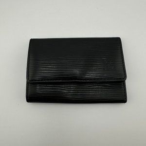 Vintage Louis Vuitton Black Epi Leather 6 Key Holder Case